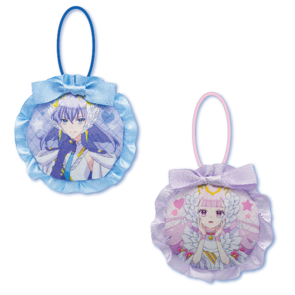 ゴムひも付きロゼット風チャーム　ヴィオラ／ネージュ